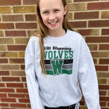 Youth Wolves Distressed Stripe Sweatshirt