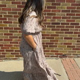 Taupe Floral Maxi Dress