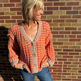 Button Down Textured Cardigan Sweater