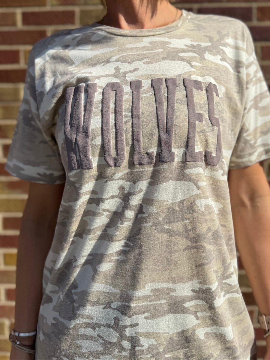 Wolves Natural Camo Tee
