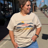 Stripe Banded Sunset Graphic Tee
