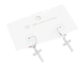 Waterproof Taryn Diamond Cross Earring
