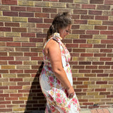 Plus Floral Tie Strap Midi Dress