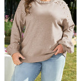 Plus Pearl Crew Neck Sweater