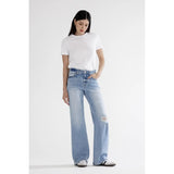 Mica High Rise Wide w/Distressed Knee