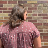 Plus Ditsy Floral Knit Top
