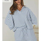 Plus Stripe Knit Shorts