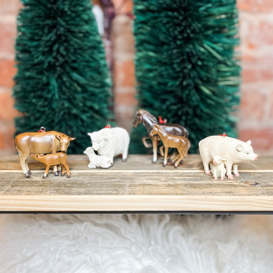 Farm Animal w/ Baby Ornament
