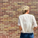 Textured Crochet Button Down Top