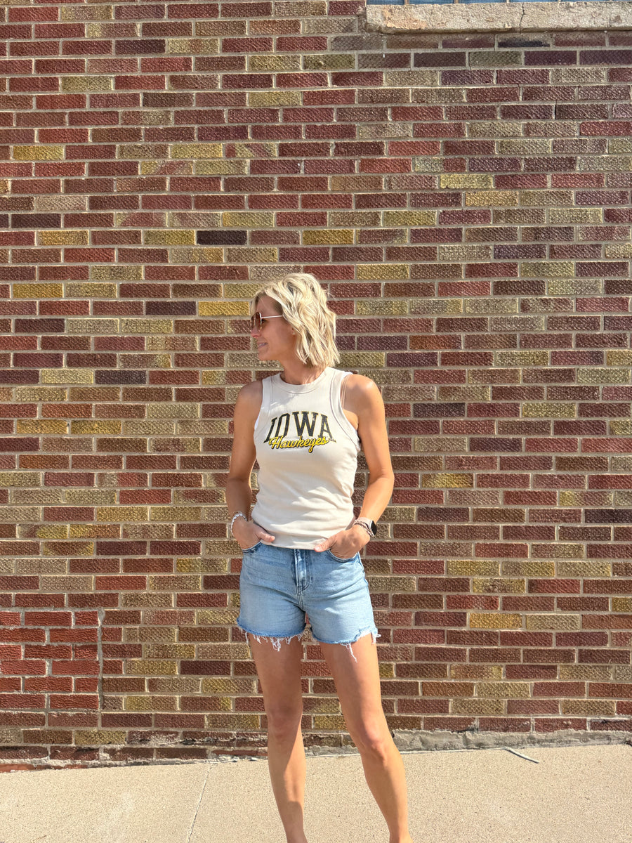 Iowa Oatmeal Ribbed Tank