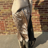 Crushed Velvet Ditsy Floral Maxi Skirt