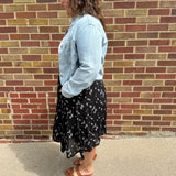 Plus Ditsy Woven Pocket Midi Skirt