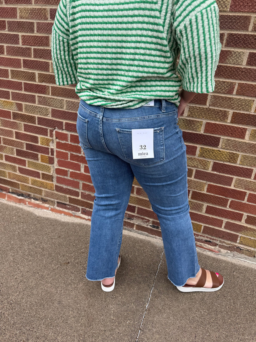 Mid Rise Boot Cut Crop Mica Jean