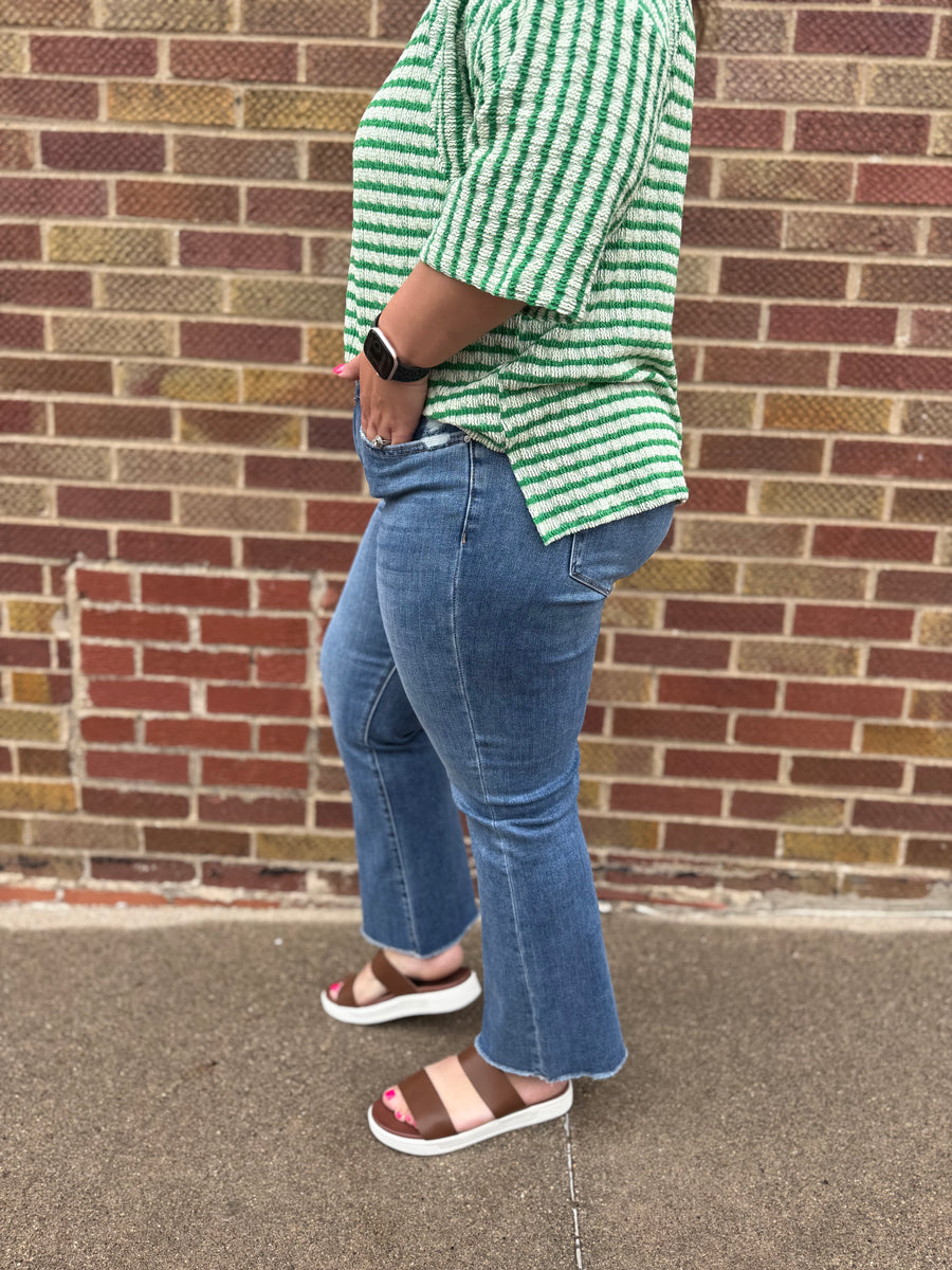 Mid Rise Boot Cut Crop Mica Jean