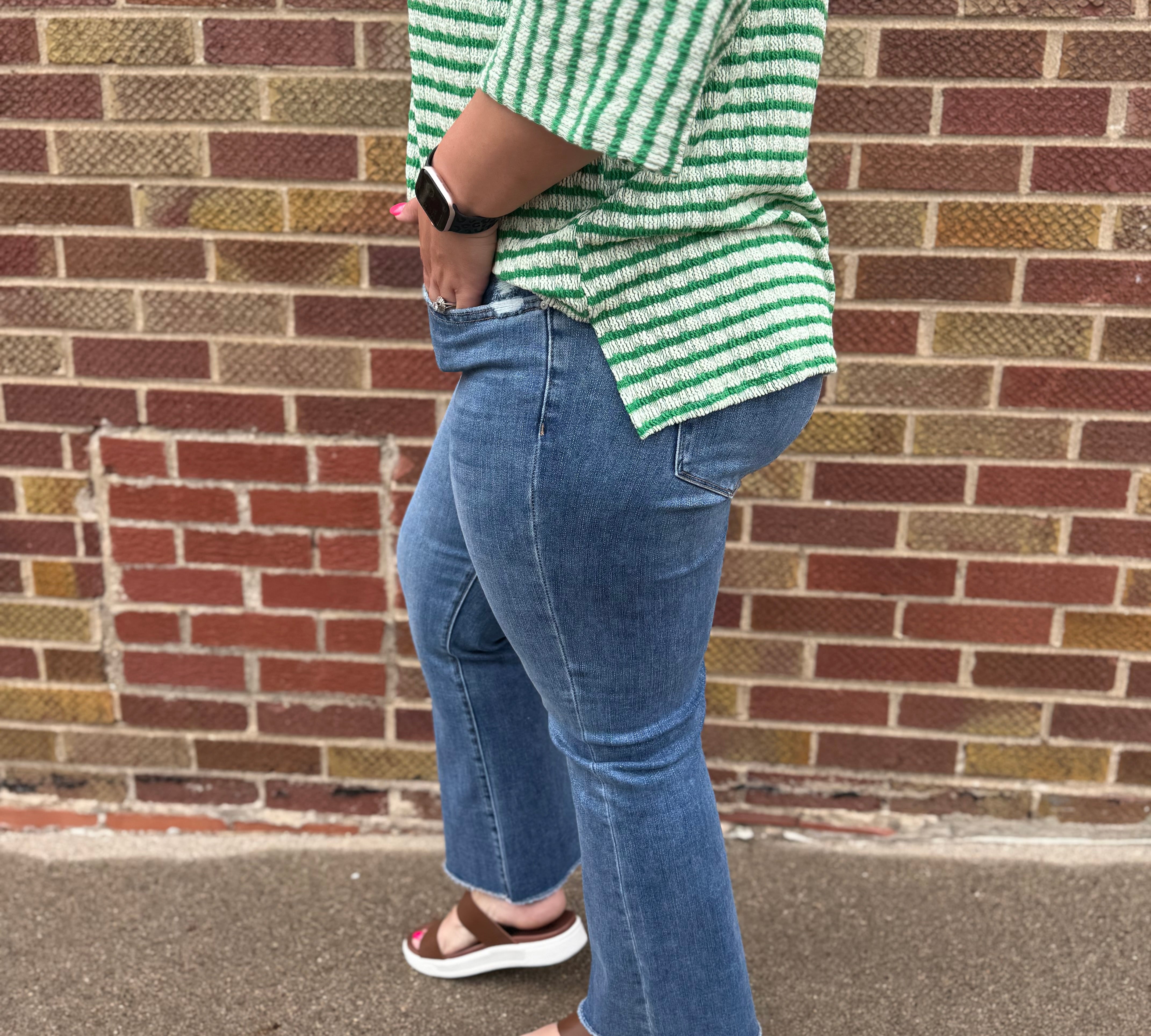 Mid Rise Boot Cut Crop Mica Jean