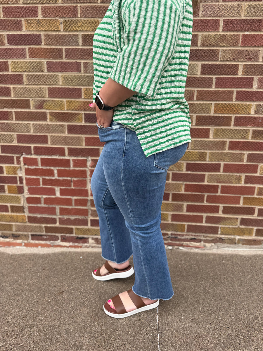 Mid Rise Boot Cut Crop Mica Jean