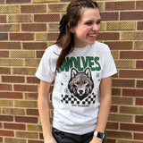 Checkered Wolves Mascot Tee