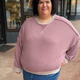 Plus Crew Neck Loose Fit Knit Top