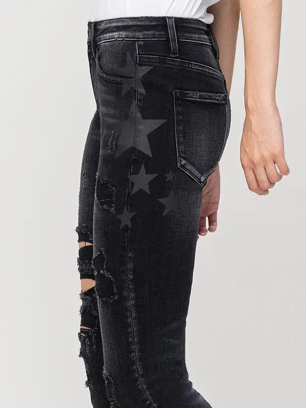 Haylie Star Print Vervet Skinny Jeans