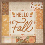 Hello Fall Patchwork Sign 12x12"