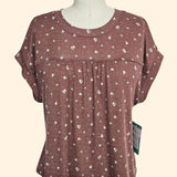 Plus Ditsy Floral Knit Top