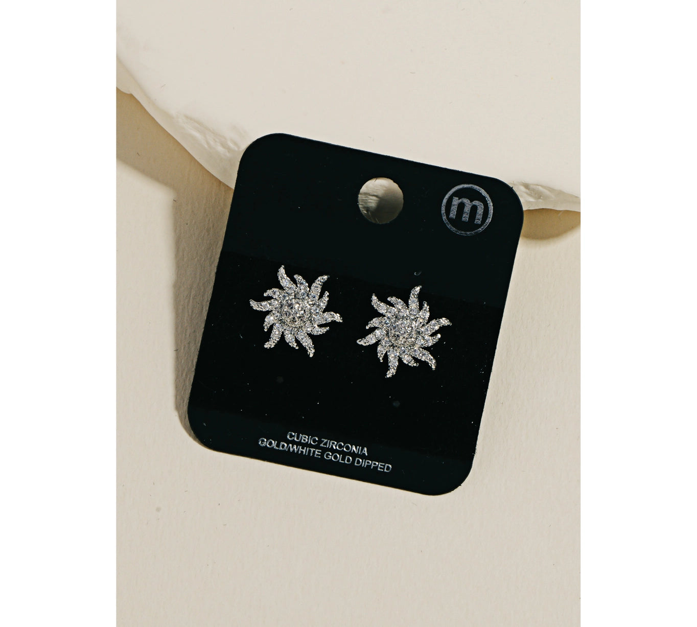 Cz Pave Sunshine Stud Earring