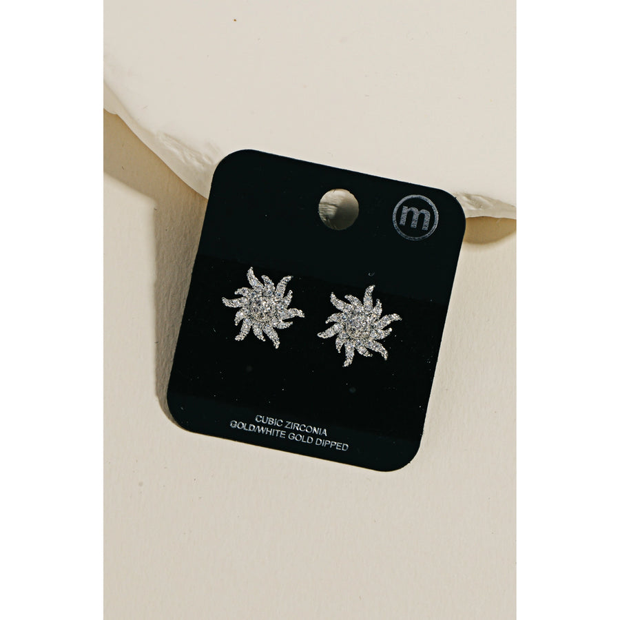 Cz Pave Sunshine Stud Earring