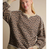 Plus Leopard Print Knit Top