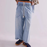 Loose Midi Rise Waist Straight Jean