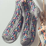 Vintage Floral Embroidered Socks