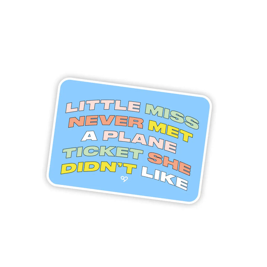 Little Miss Plane Ticket Sticker