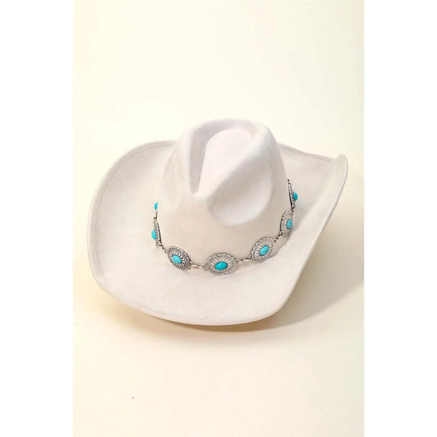 Turquoise Concho Band Cowboy Hat