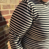 Plus Striped Turtle Neck