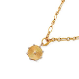 Waterproof Diamond Sunburst Chain Necklace