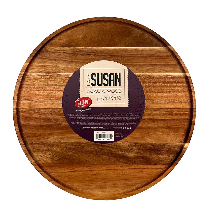 Wood Acacia Lazy Susan 13X13X1.625"