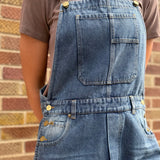 Vintage Washed Denim Barrell Overalls