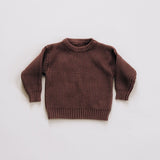 Kids Chocolate Brown Knit Pullover