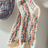 Vintage Floral Embroidered Socks
