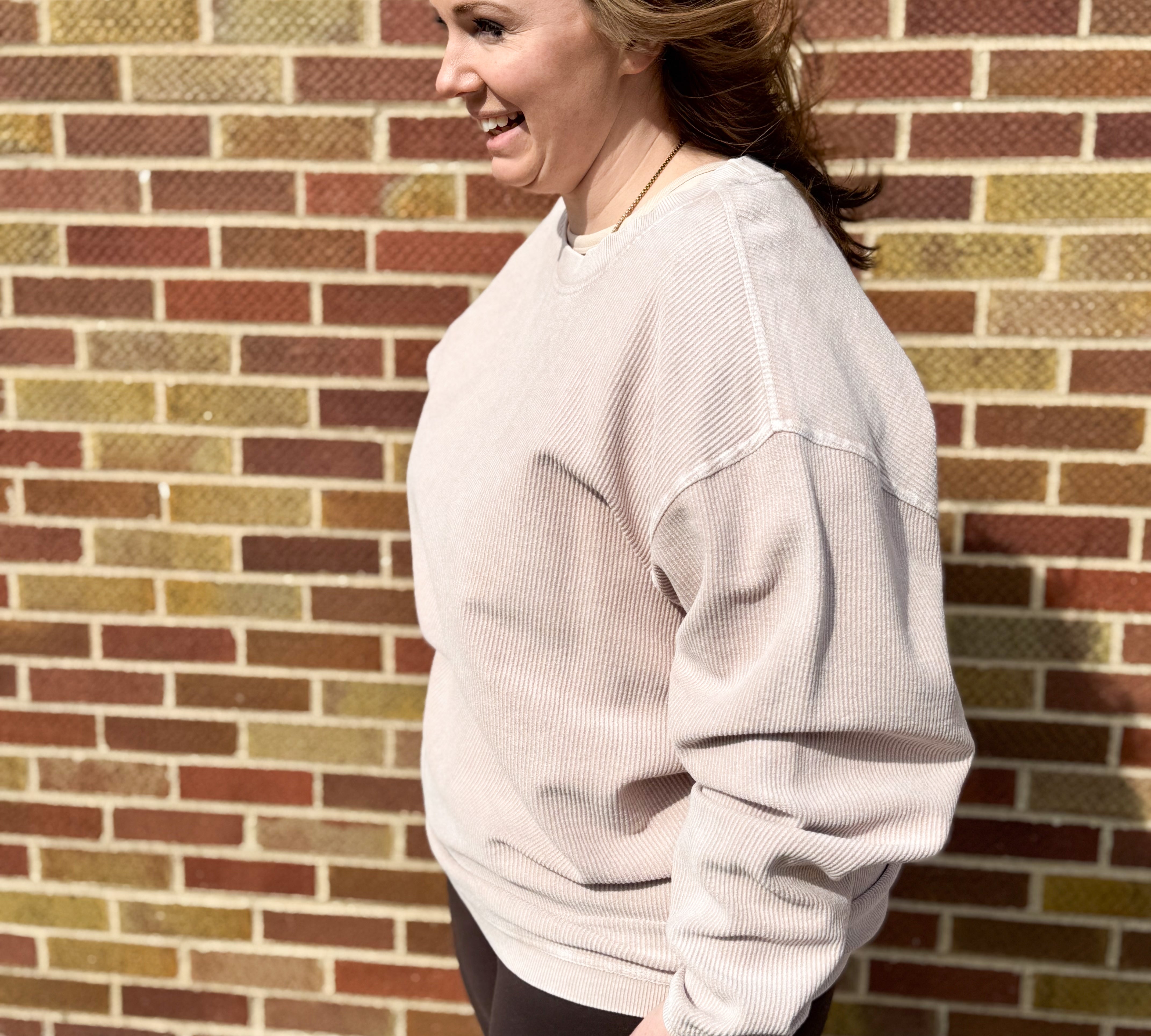 Neutral Luxe Corded Crew