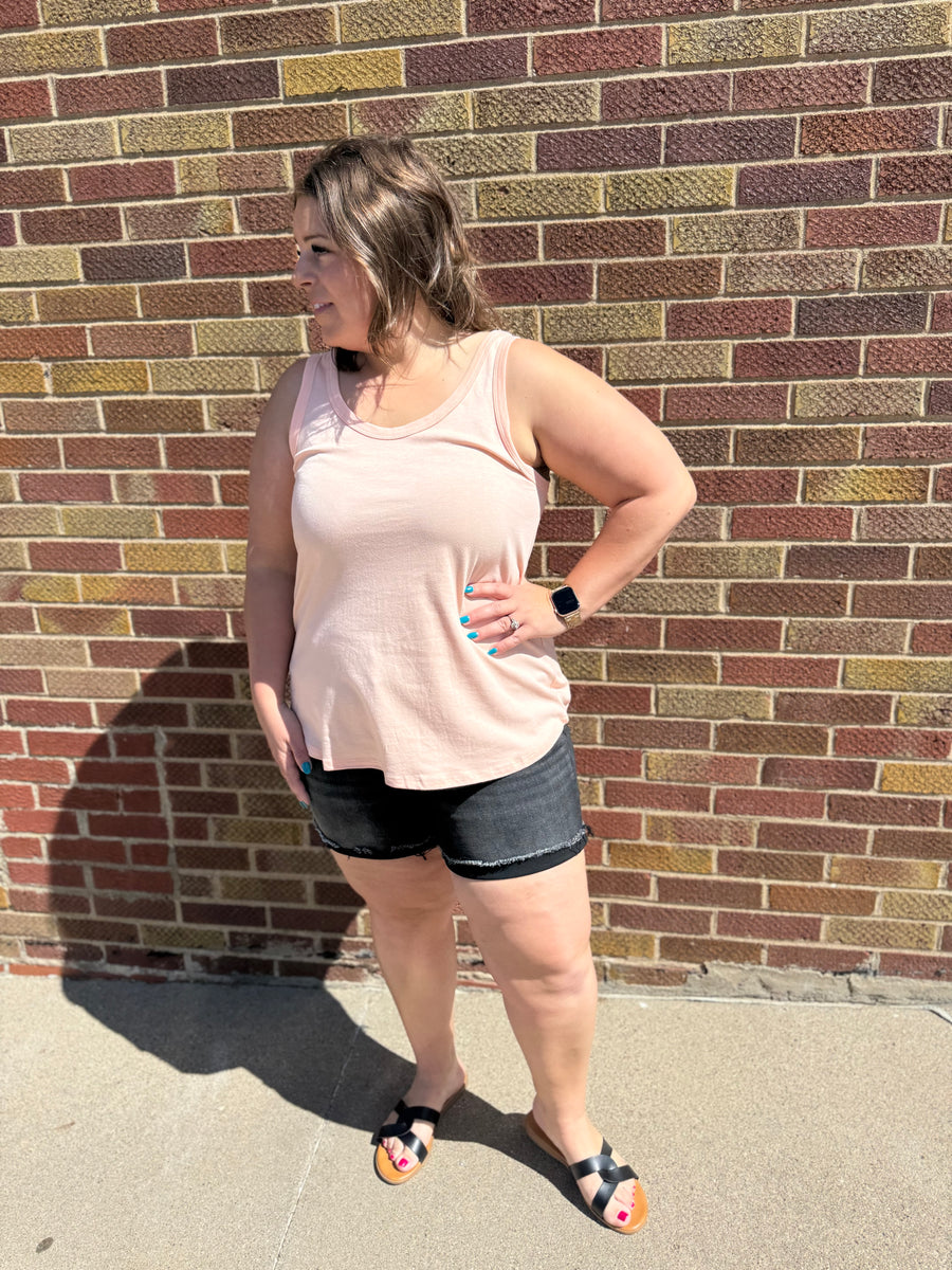 Scoop Neck Solid Loose Fit Tank