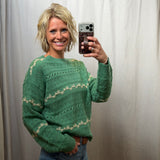 Embroidered Pointelle Knit Sweater