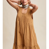 Textured Pintuck MIni Dress