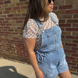 Side Tie Short Overalls