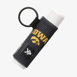 Black Iowa Hawkeye Chapstick Holder Keychain