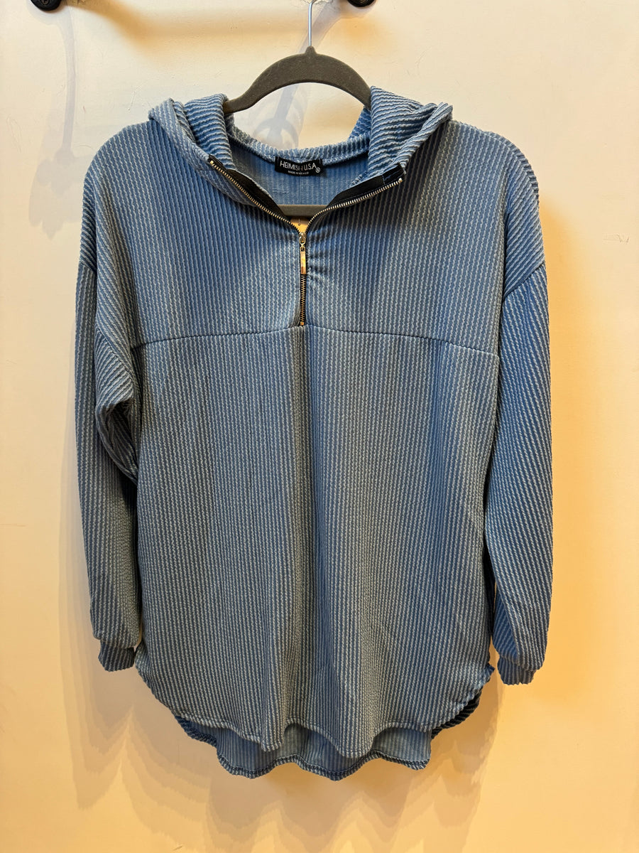 Plus Ribbed Quarter Zip Top