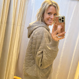 Plus Quilted Quarter Zip Hoodie