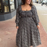 Smocked Ruffled Floral Maxi Dress