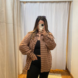Oversized Button Down Plaid Shirt w/ Front Pockets