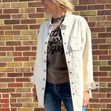 Off White Oversized Denim Shirt