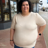 Plus Recycled Yarn Short Sleeve Sweater Top